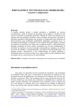 Jornalismo e Tecnologias da Mobilidade