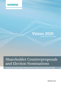 Shareholder Counterproposals and Election Nominations