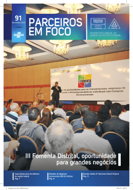 III Fomenta Distrital, oportunidade para grandes neg&oacute;cios