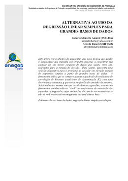 alternativa ao uso da regress&atilde;o linear simples para grandes bases