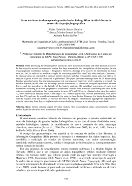 Erros nas &aacute;reas de drenagem de grandes bacias hidrogr&aacute;ficas