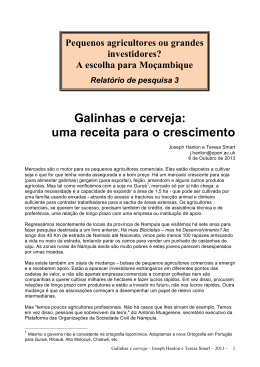 Galinhas e cerveja: uma receita para o crescimento