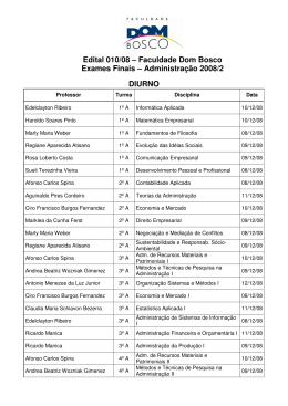 Edital 010/08 &ndash; Faculdade Dom Bosco Exames Finais