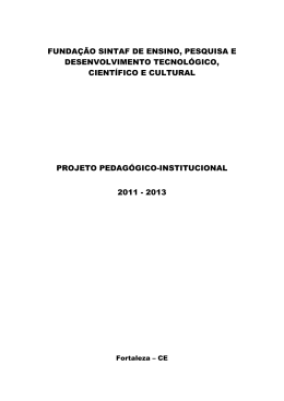 Projeto Politico pedagogico FUNDA&Ccedil;&Atilde;O SINTAF