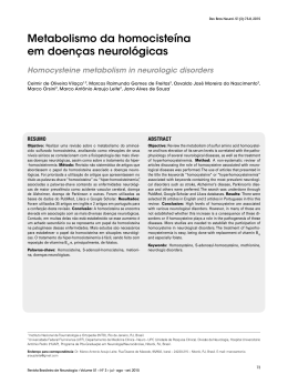 Metabolismo da homocisteína em doenças neurológicas