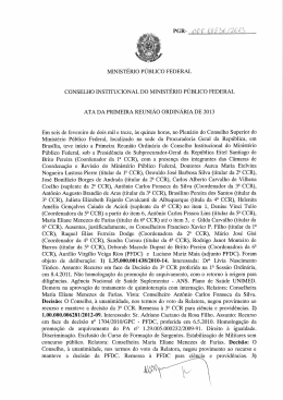 1&ordf; Reuni&atilde;o 06.02 - Minist&eacute;rio P&uacute;blico Federal