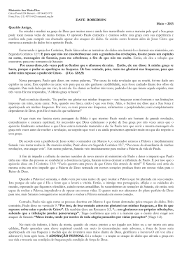 DAVE ROBERSON Maio &ndash; 2013 Querido Amigo, Eu estudei e