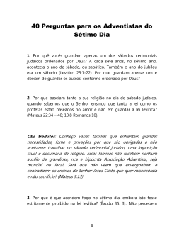 40 Perguntas para os Adventistas do S&eacute;timo Dia
