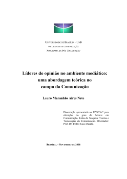 L&iacute;deres de opini&atilde;o no ambiente medi&aacute;tico