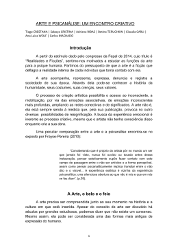 ARTE E PSICAN&Aacute;LISE: UM ENCONTRO CRIATIVO Introdu&ccedil;&atilde;o A