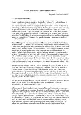 Salmos para &ldquo;sentir e saborear internamente&rdquo; Benjam&iacute;n