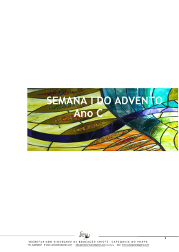 SEMANA I DO ADVENTO Ano C - Secretariado Diocesano da