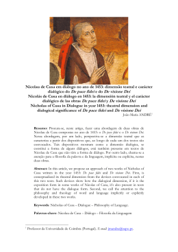 Nicolau de Cusa em diálogo no ano de 1453: dimensão