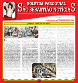 Boletim Paroquial - Setembro 2015 - Igreja Matriz-S&atilde;o Sebasti&atilde;o-BM