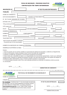 inscri&ccedil;&atilde;o n&ordm; - Prefeitura de S&atilde;o Paulo