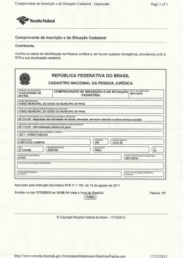Comprovante de Inscri&ccedil;&atilde;o e de Situa&ccedil;&atilde;o Cadastral