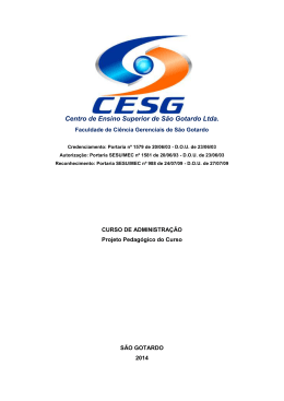Projeto Pedagógico - Portal do Curso de Administração