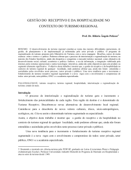 GEST&Atilde;O DO RECEPTIVO E DA HOSPITALIDADE NO