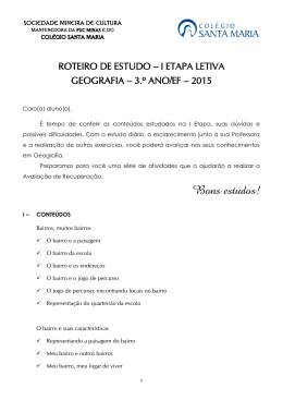 Geografia - Col&eacute;gio Santa Maria