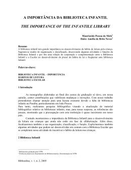 A IMPORT&Acirc;NCIA DA BIBLIOTECA INFANTIL