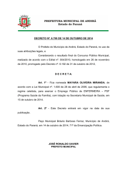 decreto nº. 6795 - 14-10-2014 - nomeação de mayara oliveira miranda