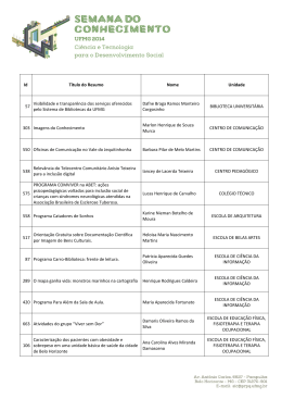 Id T&iacute;tulo do Resumo Nome Unidade 57 Visibilidade e transpar&ecirc;ncia