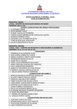 ANEXO AO EDITAL N&ordm; 043/2011 &ndash; CIAC, 25 DE OUTUBRO