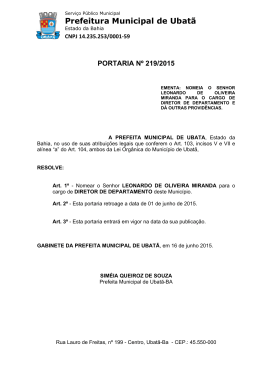 Portaria Nº 219/2015 - Portal da Prefeitura Municipal de Ubatã