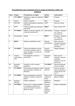 Procedimentos para nomeação para os cargos de direcção, chefia e