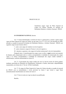 PROJETO DE LEI Transforma cargos vagos do Plano Especial de