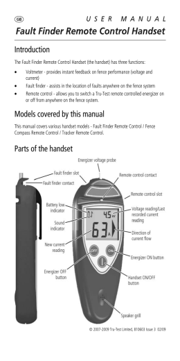 Fault Finder Remote Control User Manual