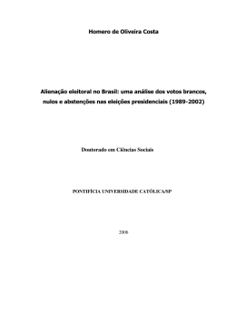 Homero de Oliveira Costa Aliena&ccedil;&atilde;o eleitoral no Brasil