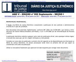 EDIÇÃO 992 Suplemento - SEÇÃO I - Tribunal de Justiça do Estado
