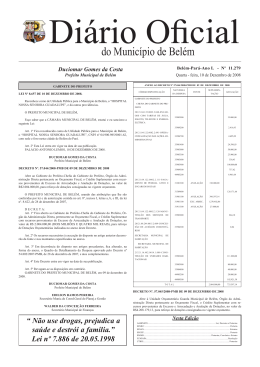 do Munic&iacute;pio de Bel&eacute;m
