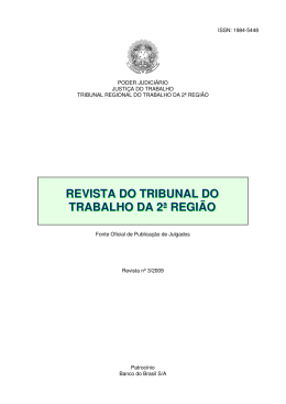 revista do tribunal do trabalho da 2&ordf; regi&atilde;o