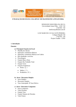 utilização do excel e da hp12c em matemática financeira