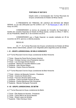 Publica&ccedil;&atilde;o: 03/12/12 - Tribunal de Justi&ccedil;a de Minas Gerais