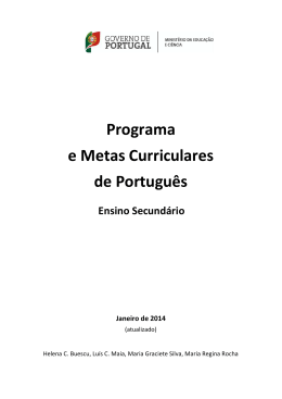 Programa e Metas Curriculares de Português - Direção