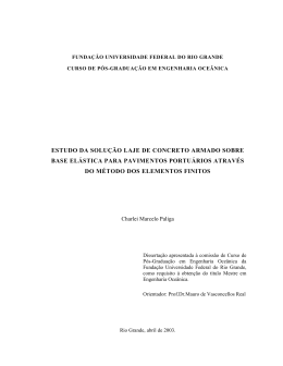 estudo da solu&ccedil;&atilde;o laje de concreto armado sobre base el&aacute;stica