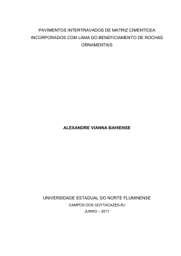 Pavimentos intertravados de matriz ciment&iacute;cea incorporados com