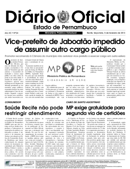 Vice-prefeito de Jaboat&atilde;o impedido de assumir outro cargo p&uacute;blico