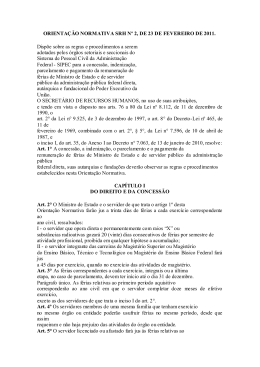 ORIENTAÇÃO NORMATIVA SRH Nº 2, DE 23 DE