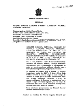 AC&Oacute;RD&Atilde;O RECURSO ESPECIAL ELEITORAL N&deg; 32.539