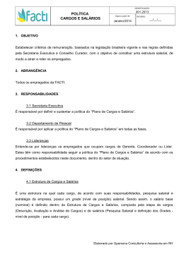 Pol&iacute;tica de Cargos e Sal&aacute;rios
