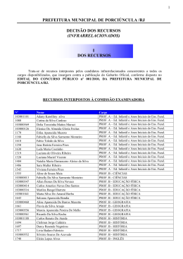 DECISÃO DE RECURSOS - PORCIÚNCULA