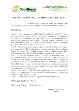 portarias de nomeação 04 á 120 - Sr Concursos e Pesquisas Ltda