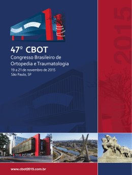 47˚ Congresso Brasileiro de Ortopedia e Traumatologia &bull; 19 a 21 de