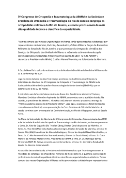 3&ordm; Congresso de Ortopedia e Traumatologia da ABMM e da