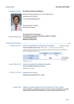 Curriculum Vitae - Consult&oacute;rio Cl&iacute;nico Paulo Amado Ortopedia