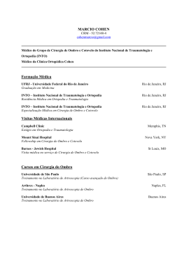 Curriculum Vitae - Cl&iacute;nica Ortop&eacute;dica Cohen
